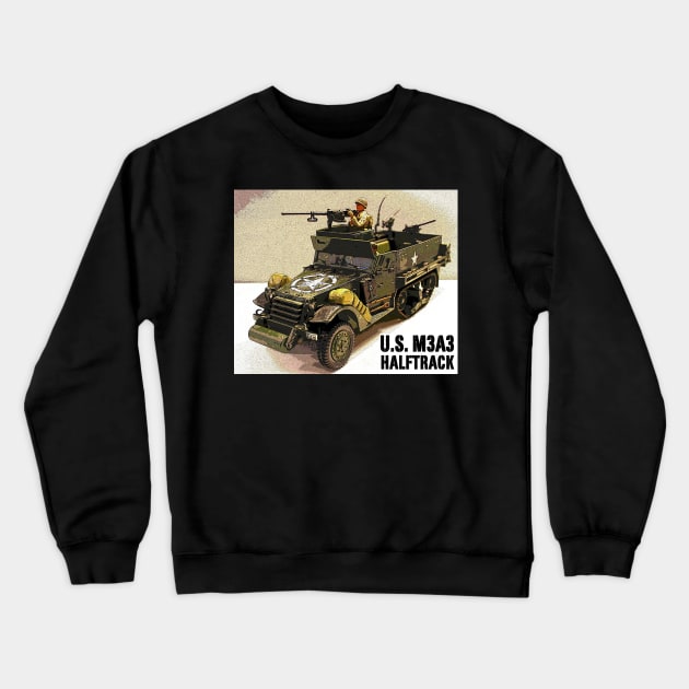 U.S. M3A3 Halftrack (Left Side) Crewneck Sweatshirt by Busybob